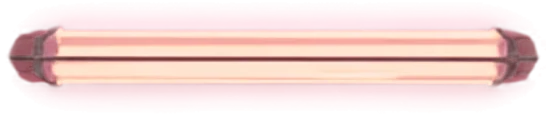 A fluorescent strip light with a warm pink glow